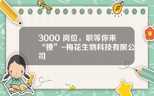 3000+岗位，职等你来“撩”-梅花生物科技有限公司
