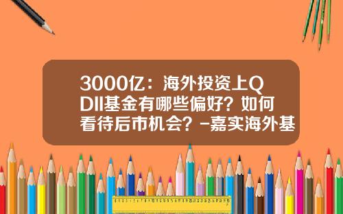 3000亿：海外投资上QDII基金有哪些偏好？如何看待后市机会？-嘉实海外基金