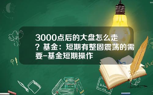 3000点后的大盘怎么走？基金：短期有整固震荡的需要-基金短期操作