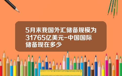 5月末我国外汇储备规模为31765亿美元-中国国际储备现在多少