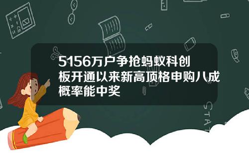 5156万户争抢蚂蚁科创板开通以来新高顶格申购八成概率能中奖