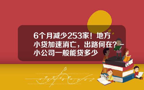 6个月减少253家！地方小贷加速消亡，出路何在？-小公司一般能贷多少