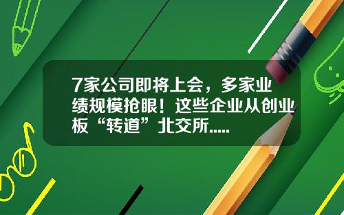 7家公司即将上会，多家业绩规模抢眼！这些企业从创业板“转道”北交所......-入选新三板公司