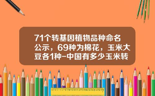71个转基因植物品种命名公示，69种为棉花，玉米大豆各1种-中国有多少玉米转基因品种