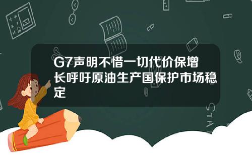 G7声明不惜一切代价保增长呼吁原油生产国保护市场稳定