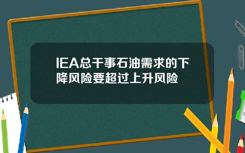 IEA总干事石油需求的下降风险要超过上升风险