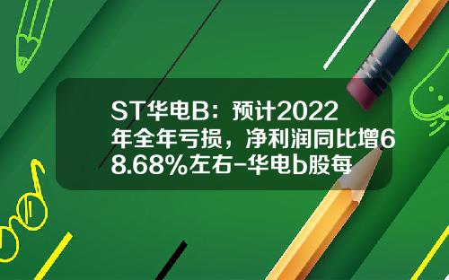 ST华电B：预计2022年全年亏损，净利润同比增68.68%左右-华电b股每股多少钱