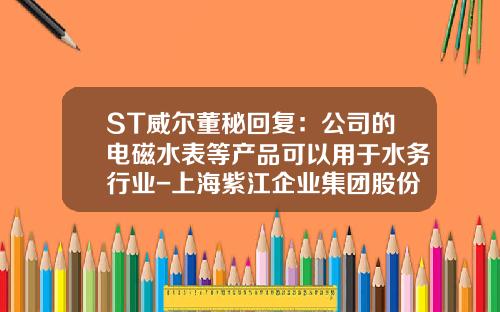 ST威尔董秘回复：公司的电磁水表等产品可以用于水务行业-上海紫江企业集团股份有限公司董事长