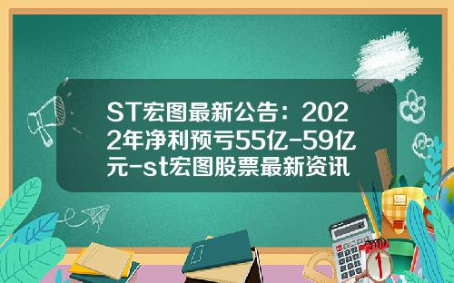 ST宏图最新公告：2022年净利预亏55亿-59亿元-st宏图股票最新资讯