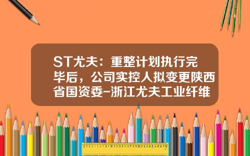 ST尤夫：重整计划执行完毕后，公司实控人拟变更陕西省国资委-浙江尤夫工业纤维有限公司