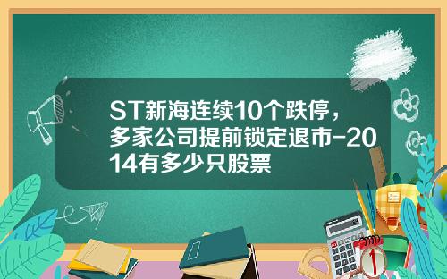 ST新海连续10个跌停，多家公司提前锁定退市-2014有多少只股票
