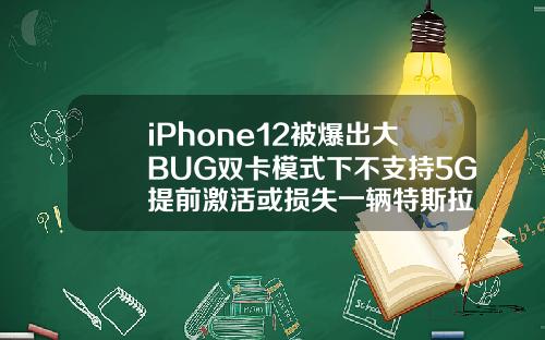 iPhone12被爆出大BUG双卡模式下不支持5G提前激活或损失一辆特斯拉