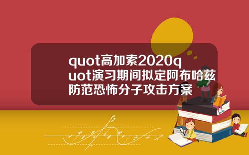 quot高加索2020quot演习期间拟定阿布哈兹防范恐怖分子攻击方案