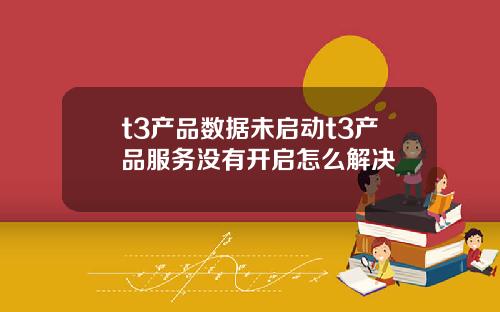 t3产品数据未启动t3产品服务没有开启怎么解决