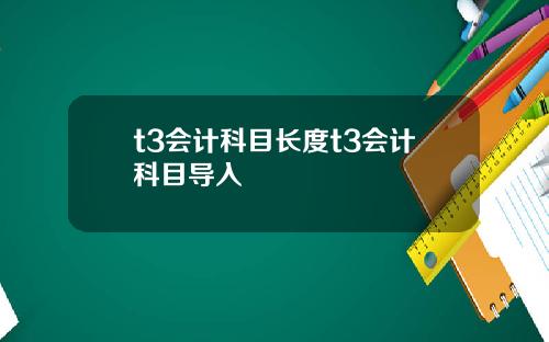t3会计科目长度t3会计科目导入