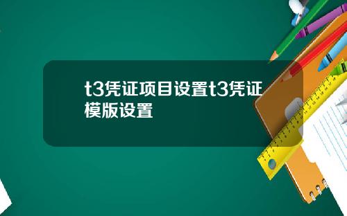 t3凭证项目设置t3凭证模版设置