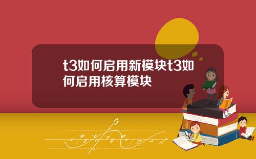 t3如何启用新模块t3如何启用核算模块