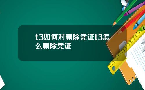 t3如何对删除凭证t3怎么删除凭证