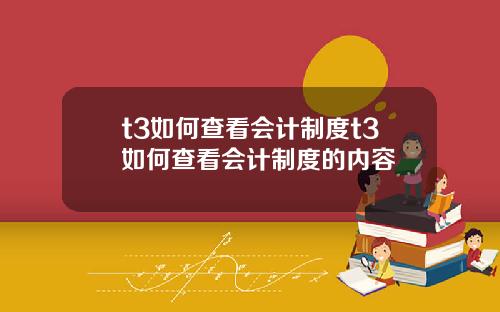 t3如何查看会计制度t3如何查看会计制度的内容