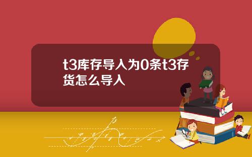 t3库存导入为0条t3存货怎么导入