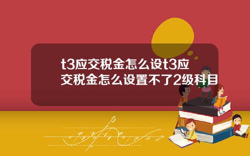 t3应交税金怎么设t3应交税金怎么设置不了2级科目