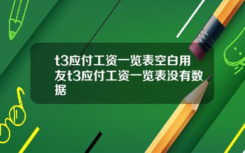 t3应付工资一览表空白用友t3应付工资一览表没有数据