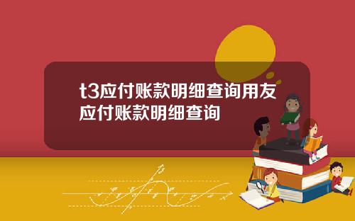 t3应付账款明细查询用友应付账款明细查询