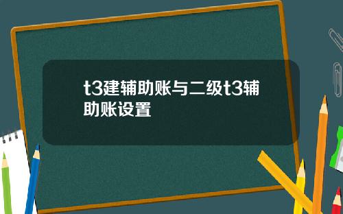 t3建辅助账与二级t3辅助账设置
