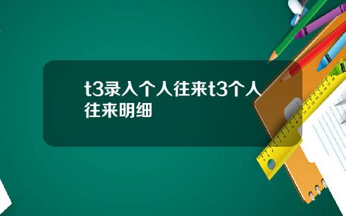 t3录入个人往来t3个人往来明细