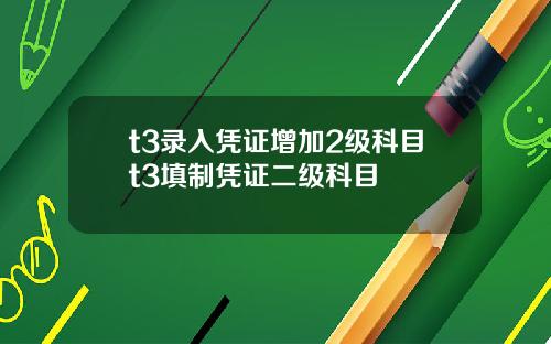 t3录入凭证增加2级科目t3填制凭证二级科目