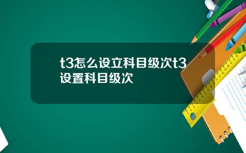 t3怎么设立科目级次t3设置科目级次