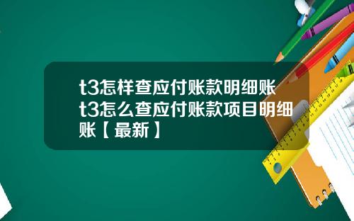 t3怎样查应付账款明细账t3怎么查应付账款项目明细账【最新】