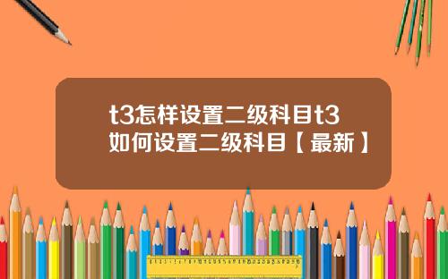t3怎样设置二级科目t3如何设置二级科目【最新】