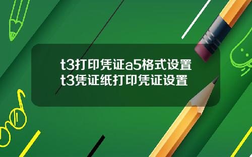 t3打印凭证a5格式设置t3凭证纸打印凭证设置