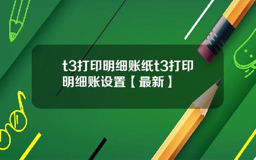 t3打印明细账纸t3打印明细账设置【最新】