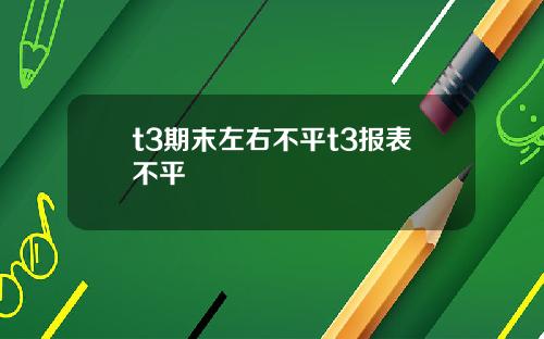 t3期末左右不平t3报表不平