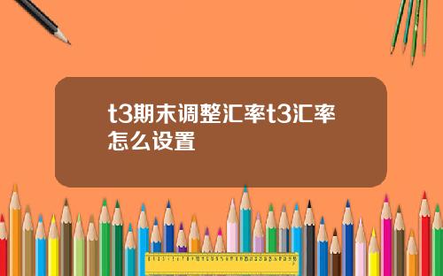 t3期末调整汇率t3汇率怎么设置