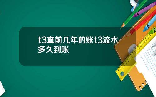 t3查前几年的账t3流水多久到账