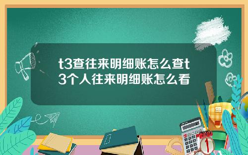t3查往来明细账怎么查t3个人往来明细账怎么看