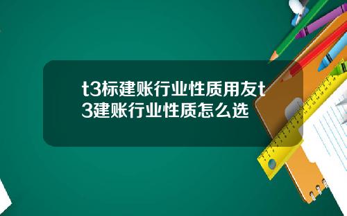 t3标建账行业性质用友t3建账行业性质怎么选
