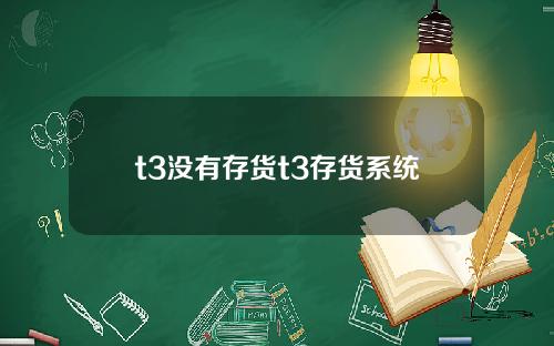 t3没有存货t3存货系统