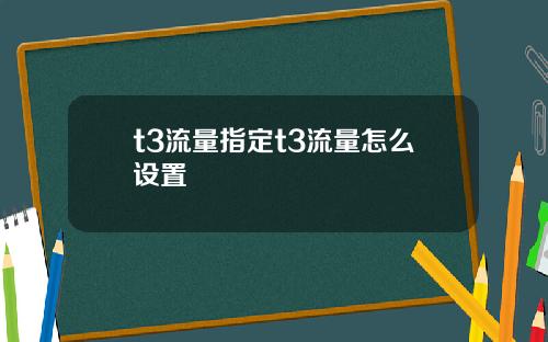 t3流量指定t3流量怎么设置