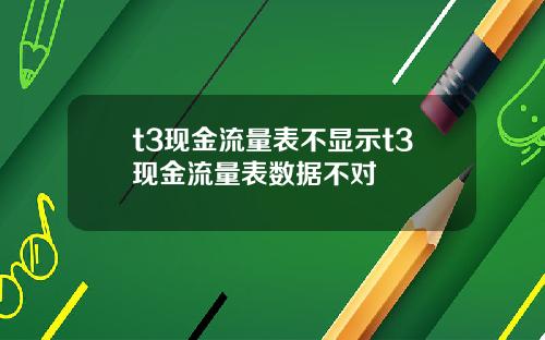 t3现金流量表不显示t3现金流量表数据不对