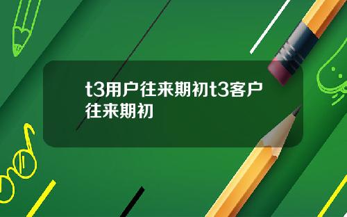 t3用户往来期初t3客户往来期初