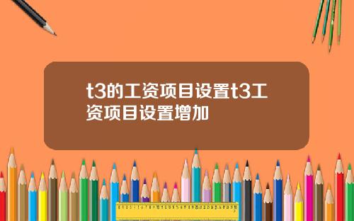t3的工资项目设置t3工资项目设置增加