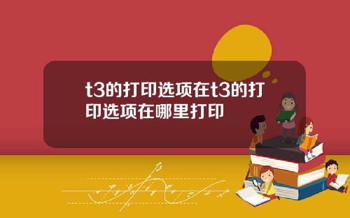 t3的打印选项在t3的打印选项在哪里打印