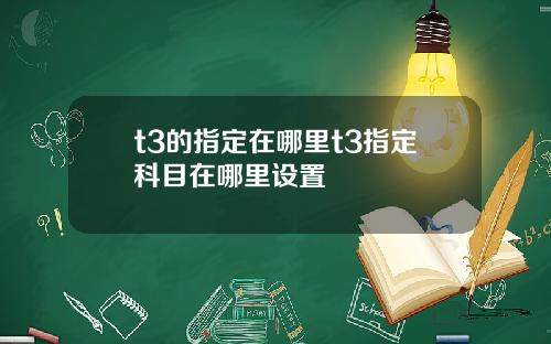 t3的指定在哪里t3指定科目在哪里设置