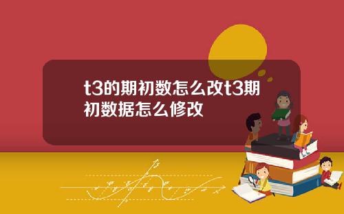 t3的期初数怎么改t3期初数据怎么修改
