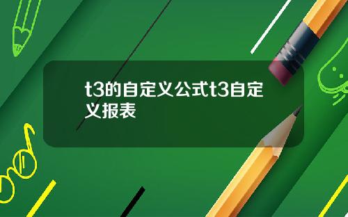 t3的自定义公式t3自定义报表