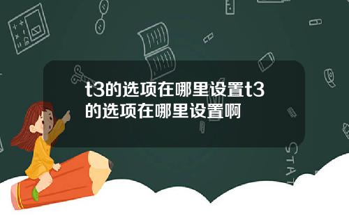t3的选项在哪里设置t3的选项在哪里设置啊